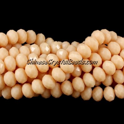 Chinese Crystal Bead Strand, opaque Khaki, 6x8mm, about 72 beads