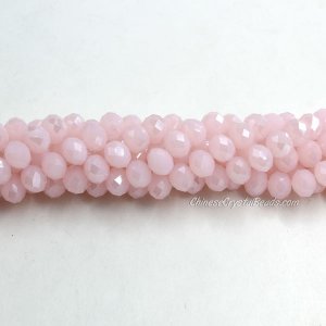 4x6mm pink jade AB Chinese Crystal Rondelle Beads about 95 beads