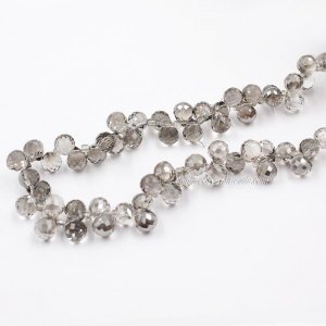 98 beads 8mm Strawberry Crystal Beads, Silver Shade
