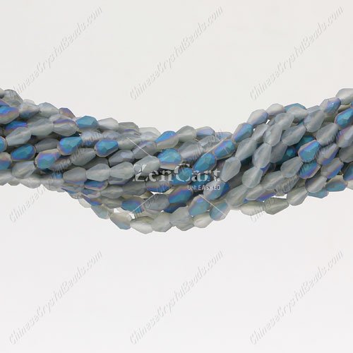 Matte Crystal Teardrop Beads Strand, Matte#03, 3x5mm, about 100 Beads