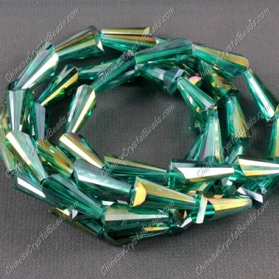 20pcs 8x15mm Chinese Artemis crystal beads strand emerald AB