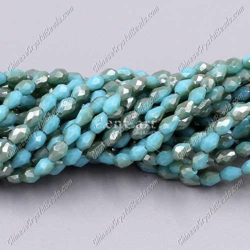 Chinese Crystal Teardrop Beads Strand, #007, 3x5mm, about 100 Beads