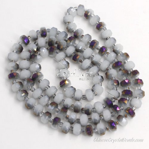 80pcs half purple light jade 5x8mm angular crystal beads