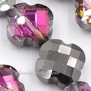 11x11mm Crystal faceted lantern beads,gunmetal and purple light, 20Pcs