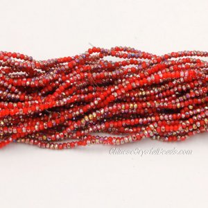 1.7x2.5mm rondelle crystal beads, red velvet 008, 190Pcs