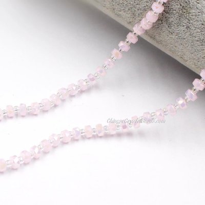 95Pcs 4x6mm angular crystal beads pink jade AB
