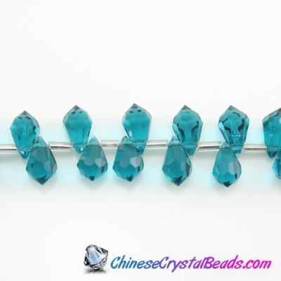Chinese Crystal Teardrop Beads, indicolite, 6x10mm, 20 beads
