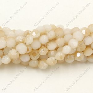 5x6mm Bread crystal beads long strand, Opaque amber light, about 100pcs per strand