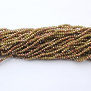 10 strands 2x3mm chinese crystal rondelle beads opaque khaki half brown about 1700pcs