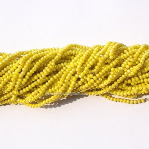 10 strands 2x3mm chinese crystal rondelle beads opaque yellow AB about 1700pcs