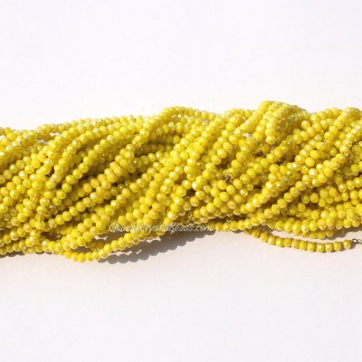 10 strands 2x3mm chinese crystal rondelle beads opaque yellow AB about 1700pcs