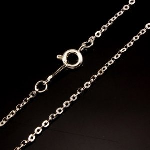 Chain, silver-plated steel, 1mm, 16-inch. Sold individually. #008