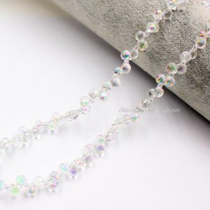 98 beads 6mm Strawberry Crystal Beads, Crystal AB
