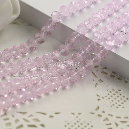 4x6mm light pink Chinese Crystal Rondelle Beads about 95 beads