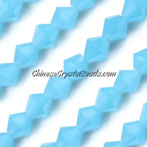 Chinese Crystal Bicone bead strand, 10mm, Opaque Aqua, 20 beads