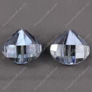 Crystal shell pendant, 26x28mm, hole about 1.5mm, light Magic Blue, sold 1 pcs