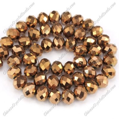 Chinese Crystal Rondelle Bead Strand, Copper, 6x8mm ,about 72 beads