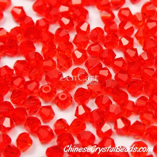 700pcs Chinese Crystal 4mm Bicone Beads,Lt.Siam, AAA quality