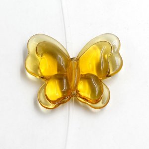 Butterfly glass beads, curtain Bead, 27x33mm, hole: 1.5mm, sun, 1pc