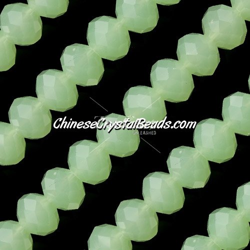 70 pieces 8x10mm Chinese Crystal Rondelle Strand, 8x10mm, lt green jade