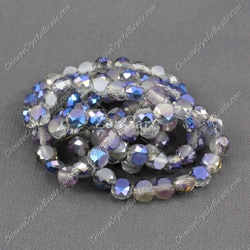 6mm Bread crystal beads long strand, blue light, 100pcs per strand