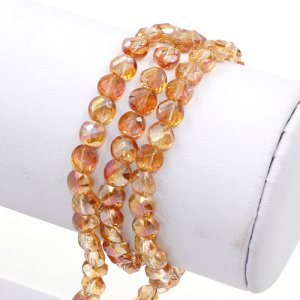 98Pcs 6mm twist crystal beads, amber light