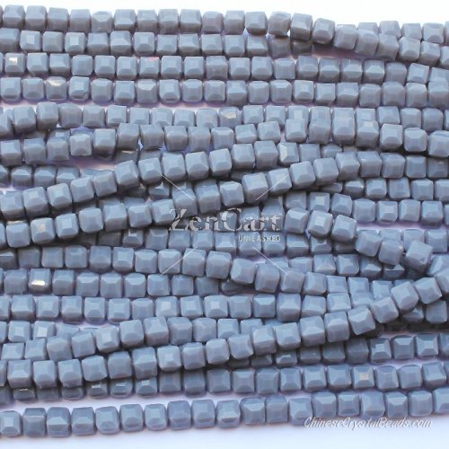98Pcs 6mm Cube Crystal beads,opaque gray