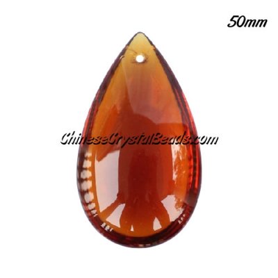 50x28mm Big Crystal beads Curtain drop Smooth surface pendant, coffee, hole: 1.5mm