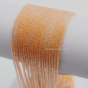 180Pcs 1.5x2mm rondelle crystal beads G.Champagne with Polyester thread