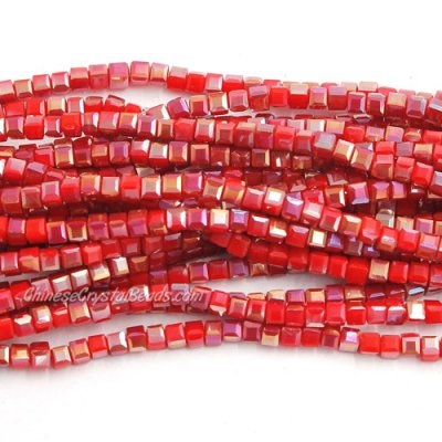 180pcs 2mm Cube Crystal Beads, opaque color 54