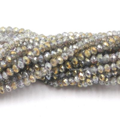 130Pcs 2.5x3.5mm Chinese Crystal Rondelle Beads, yellow green light