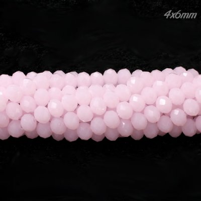 4x6mm Chinese Crystal Rondelle Beads Strand, pink jade, about 95 beads