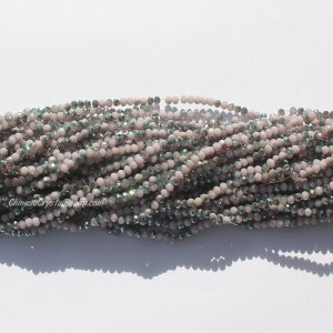 10 strands 2x3mm chinese crystal rondelle beads opaque purple half green light about 1700pcs
