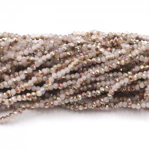 10 strands 2x3mm chinese crystal rondelle beads gray pink jade half rianbow babout 1700pcs