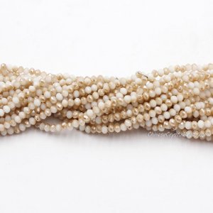 130 beads 3x4mm crystal rondelle beads Opaque white half light