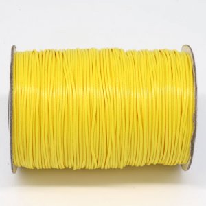 1mm, 1.5mm, 2mm Round Waxed Polyester Cord Thread, yellow