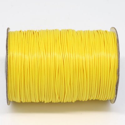 1mm, 1.5mm, 2mm Round Waxed Polyester Cord Thread, yellow