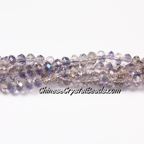130Pcs 3x4mm Chinese rondelle crystal beads, pink plum light, 3x4mm