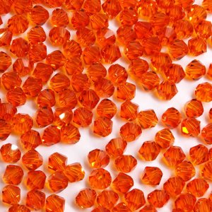 280 beads 6mm AAA bicone crystal beads tangerine
