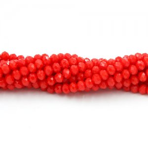 130Pcs 3x4mm Chinese red velvet Crystal rondelle beads