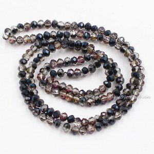 10 strands 2x3mm chinese crystal rondelle beads purple black about 1700pcs