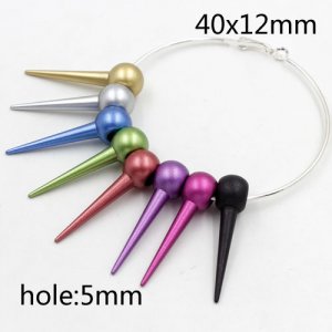 50Pcs 40x12mm Basketball Wives round ball Spikes Acrylic multicolour, hole: 5mm