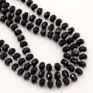 black 5x8mm angular crystal beads