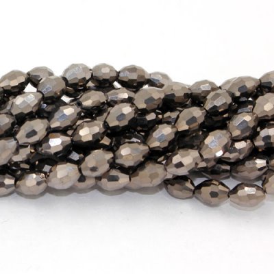 6x9mm 70Pcs Chinese Barrel Shaped crystal beads, Hematite