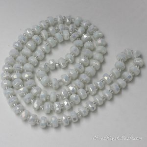 80pcs opaque white AB 5x8mm angular crystal beads