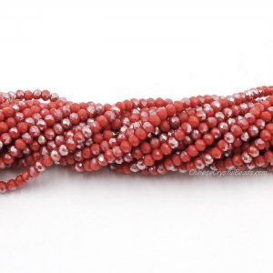 130 beads 3x4mm crystal rondelle beads Opaque red half light