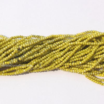 10 strands 2x3mm chinese crystal rondelle beads opaque yellow half gray about 1700pcs