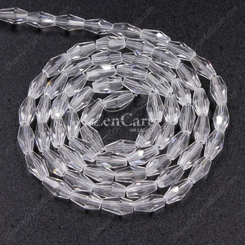 4x8mm crystal bicone beads, clear, about 72 beads per strand