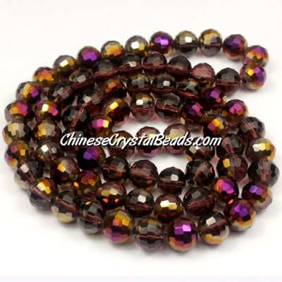 25Pcs 8mm Crystal Round beads, 96fa, Amethyst purple light