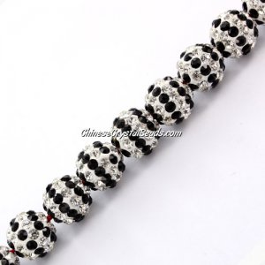 Pave clay disco beads, hip hop disco beads, stripe6, hole: 1.5mm, sold per pkg of 10pcs